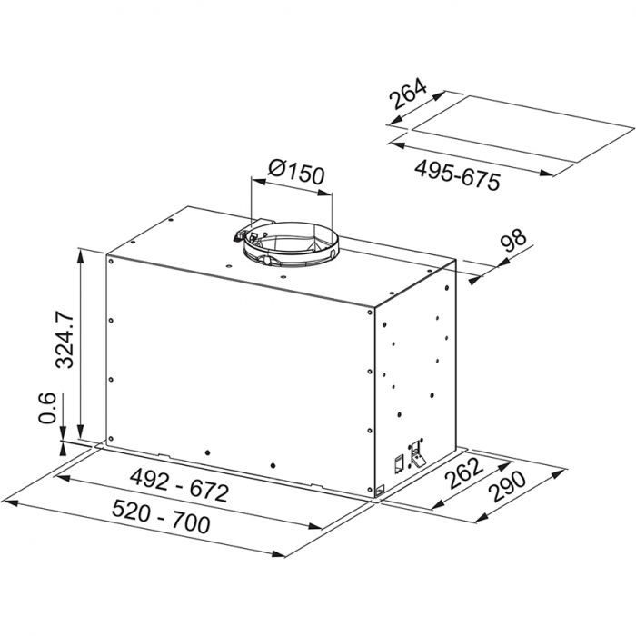 Витяжка Franke вбудовувана Box Flush EVO, 52см, 1035м3ч, FBFE WH MATT A52, білий матовий