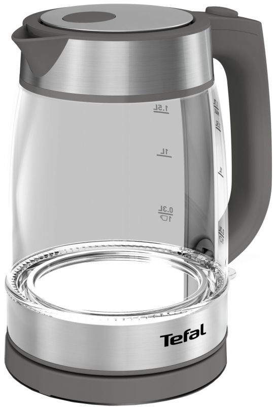 Електрочайник Tefal Glass Kettle, 1,7л, скло, сірий