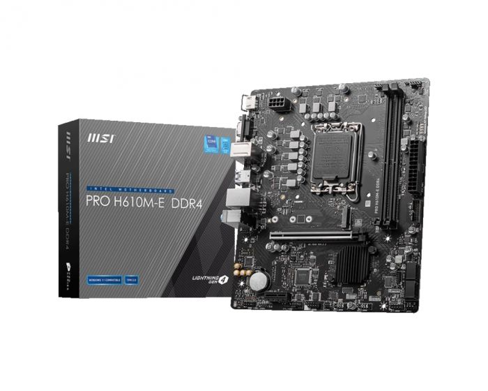 Материнcька плата MSI PRO H610M-E DDR4 s1700 H610 2xDDR4 M.2 HDMI D-Sub mATX