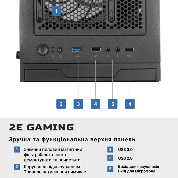 Комп’ютер персональний 2E Complex Gaming AMD Ryzen 5 5600X/B450/16/500F+1000/NVD1660S-6/Win10H/G2055