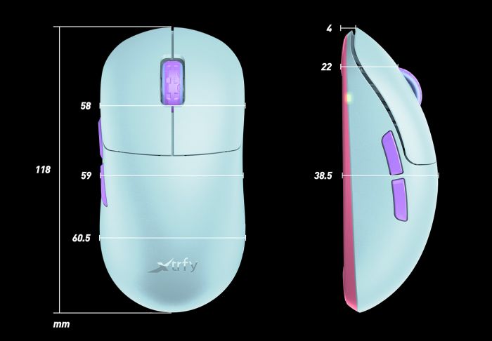 Миша Xtrfy M8 WIRELESS Frosty Mint