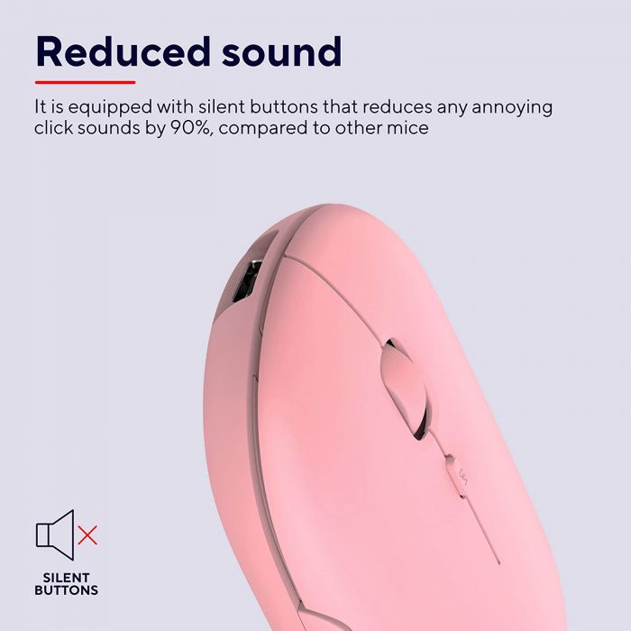 Миша Trust Puck Rechargeable Ultra-Thin BT WL Silent Pink