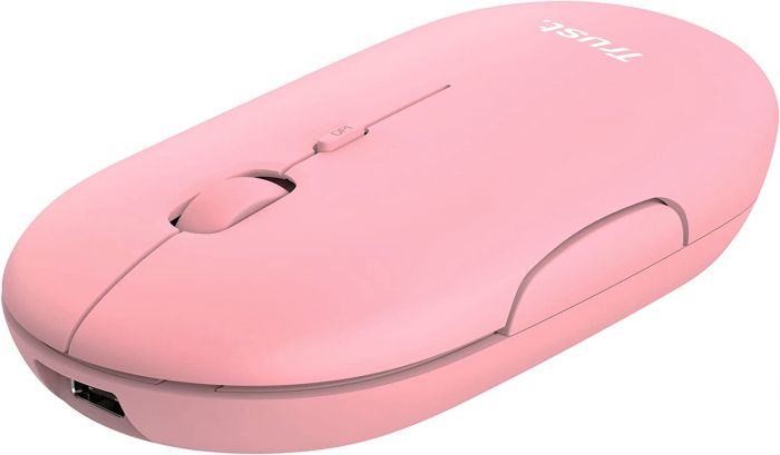 Миша Trust Puck Rechargeable Ultra-Thin BT WL Silent Pink