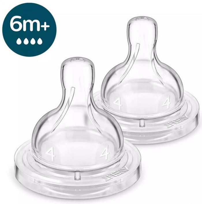 Соска Philips Avent силіконова Анти-колік , 6 міс+ ., 2 шт, швидкий потік