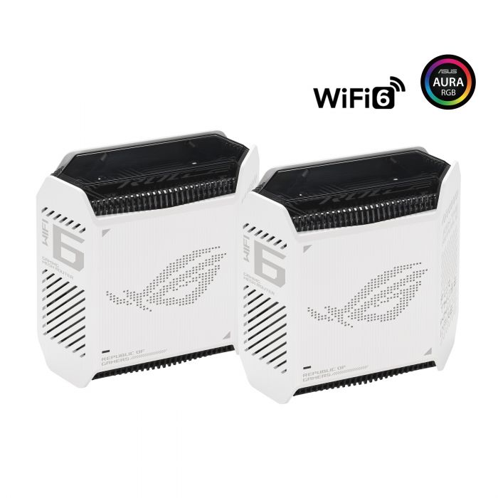 Маршрутизатор ASUS ROG Rapture GT6 1PK white AX10000 3xGE LAN 1x2.5GE WAN 1xUSB 3.2 g1 WPA3 OFDMA MESH