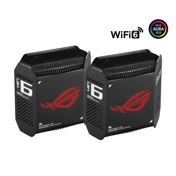 Маршрутизатор ASUS ROG Rapture GT6 2PK black AX10000 3xGE LAN 1x2.5GE WAN 1xUSB 3.2 g1 WPA3 OFDMA MESH