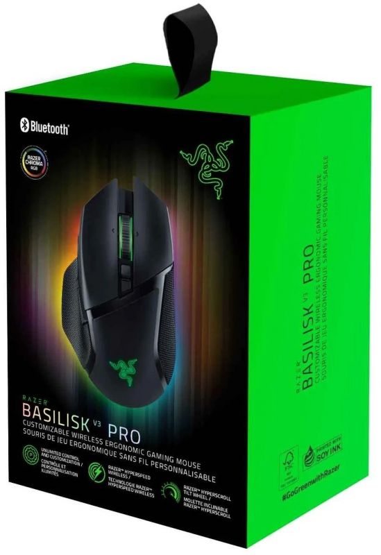 Миша Razer Basilisk V3 Pro, RGB, USB-A/WL/BT, чорний