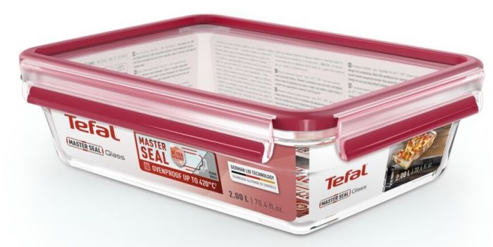 Форма универсальная с крышкой TEFAL MASTERSEAL GLASS 2.0 л, скло