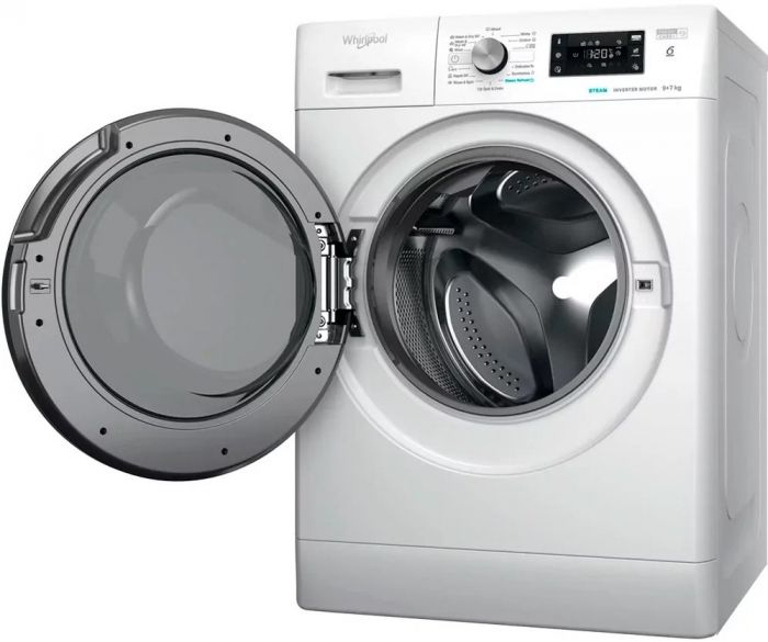 Прально-сушильна машина Whirlpool фронтальна, 9(7)кг, 1600, A+, 60см, дисплей, пара, інвертор, білий