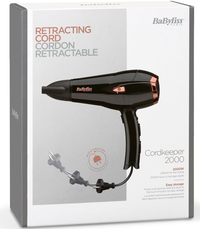 Фен BaByliss D373E, 2000Вт, змотування шнур. чорний