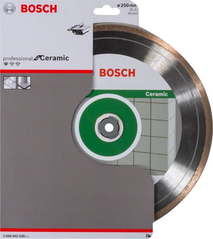 Диск алмазний Bosch Standard for Ceramic, 250 мм, 25.4-30мм, 1.6мм, 7мм