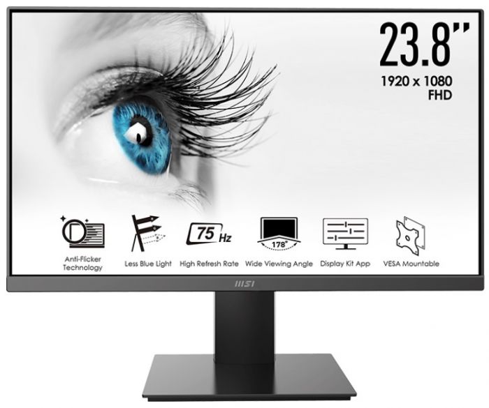 Монітор LCD 23.8" MSI PRO MP241X D-Sub, HDMI, VA, 75Hz, 4ms, 105%sRGB