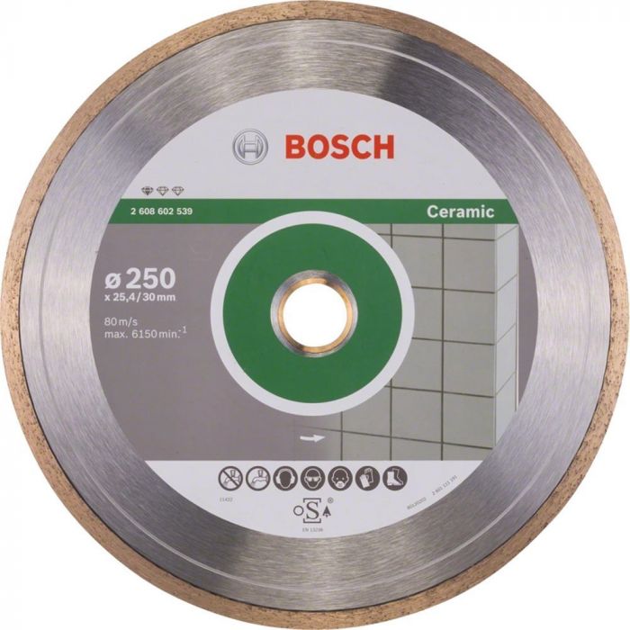 Диск алмазний Bosch Standard for Ceramic, 250 мм, 25.4-30мм, 1.6мм, 7мм