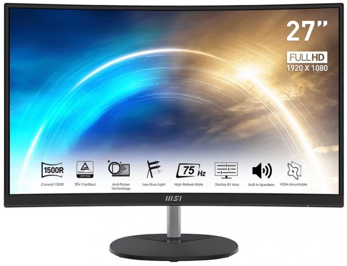 Монітор LCD 27" MSI PRO MP271CA HDMI, DP,  MM, VA, 75Hz, 97%sRGB, CURVED