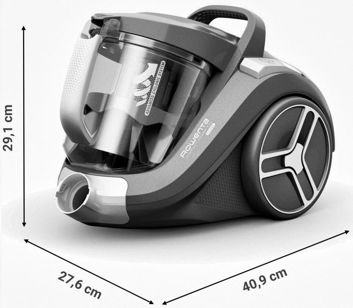 Пилосос Rowenta контейнерний Compact Power XXL Classic + Kit, 900Вт, конт пил -2,5л, HEF system, чорний