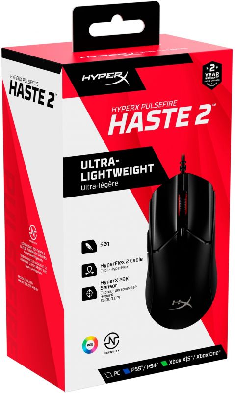 Миша HyperX Pulsefire Haste 2 USB, Black