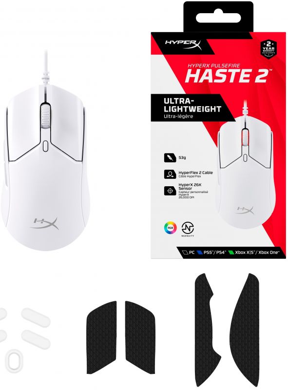 Миша HyperX Pulsefire Haste 2 USB, White