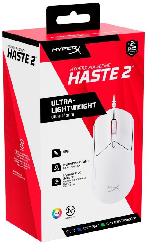 Миша HyperX Pulsefire Haste 2 USB, White