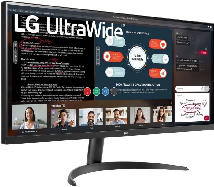 Монітор LG 34" 34WP500-B 2xHDMI, Audio, IPS. 2560x1080, 95%sRGB, FreeSync, HDR10