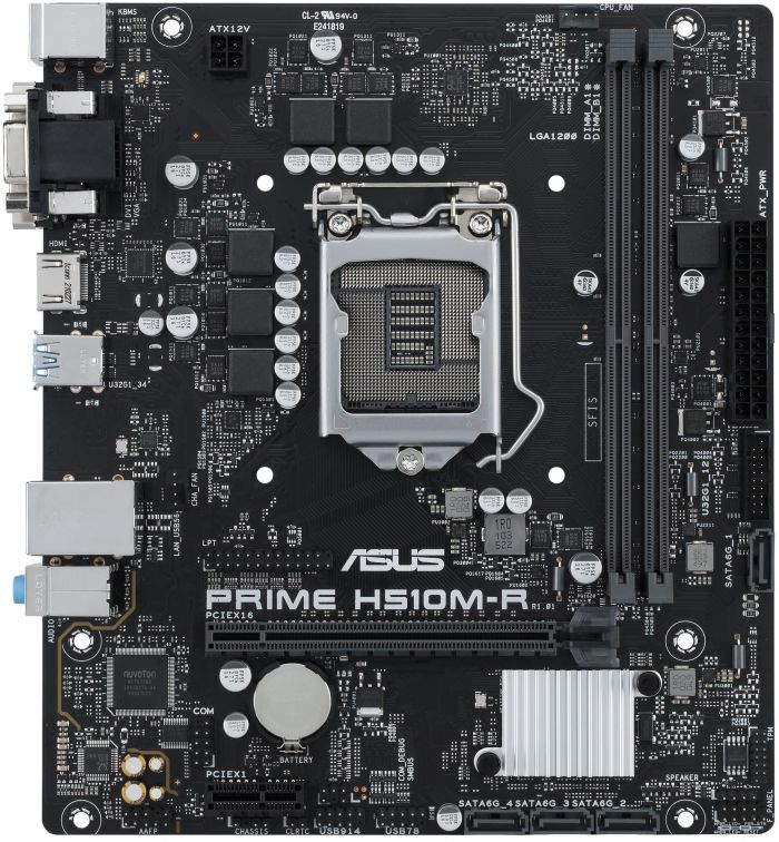 Материнcька плата ASUS PRIME H510M-R-SI s1200 H510 2xDDR4 HDMI DVI D-Sub mATX White BOX WITH ACCESSORY