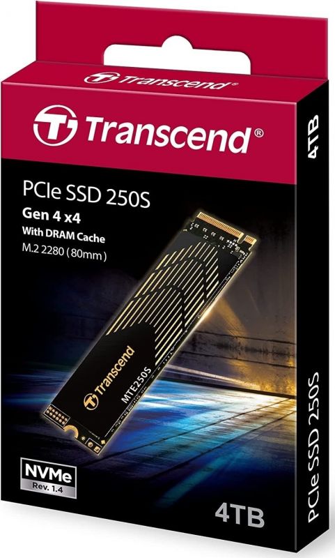 Накопичувач SSD Transcend M.2 4TB PCIe 4.0 MTE250S + розсіювач тепла