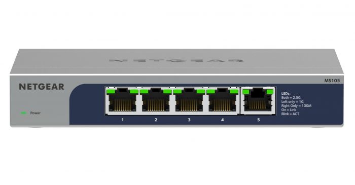 Комутатор NETGEAR MS105, 5x2,5GE, некерований