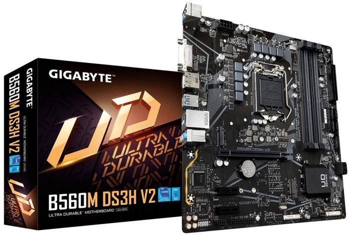 Материнська плата GIGABYTE B560M DS3H V2 s1200 B560M 4xDDR4 M.2 HDMI DP DVI mATX