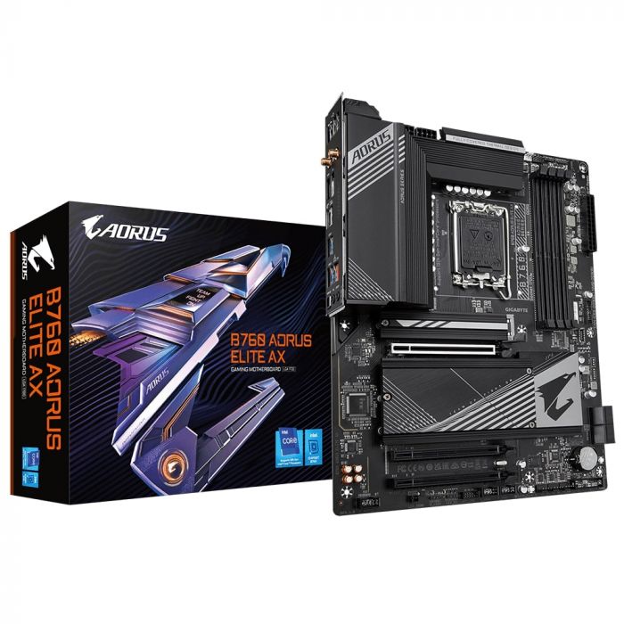 Материнська плата GIGABYTE B760 AORUS ELITE AX s1700 B760 4xDDR5 M.2 HDMI DP ATX