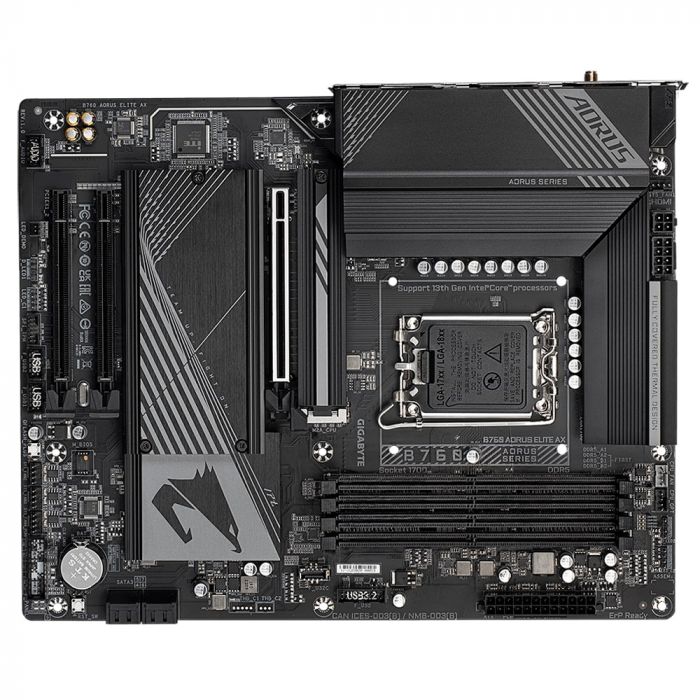 Материнська плата GIGABYTE B760 AORUS ELITE AX s1700 B760 4xDDR5 M.2 HDMI DP ATX