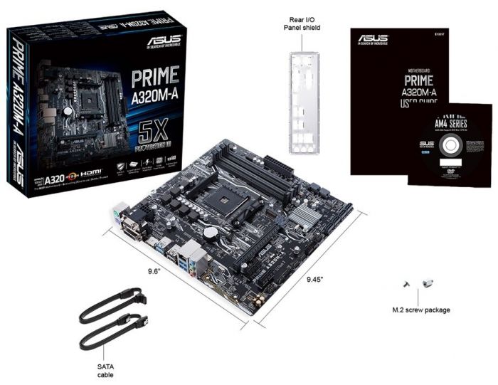 Материнcька плата ASUS PRIME A320M-A sAM4 A320 4xDDR4 HDMI D-Sub DVI mATX