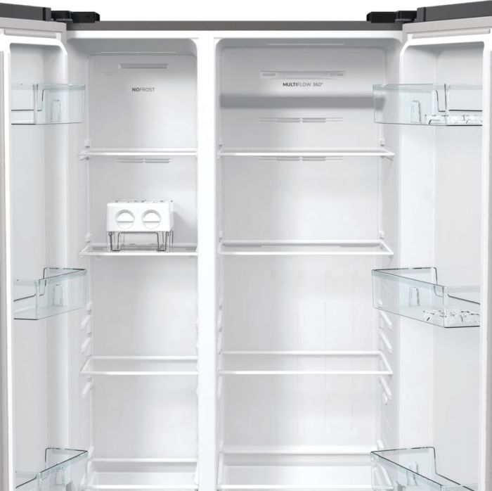 Холодильник SBS Gorenje, 179х67х92см, 2 двері, 356( 191)л, А++, NF+, Інв. , Зона св-ті, Зовн. Диспл, матовий сірий