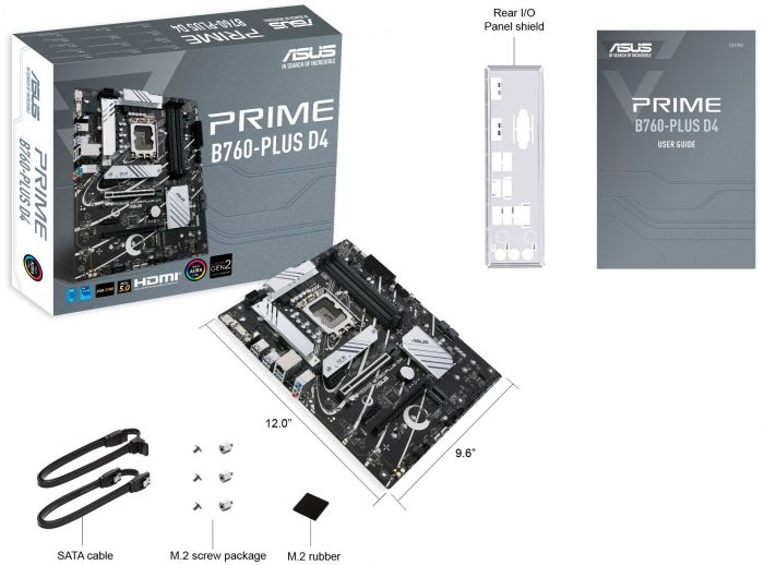 Материнcька плата ASUS PRIME B760-PLUS D4 s1700 B760 4xDDR4 M.2 HDMI D-Sub DP ATX