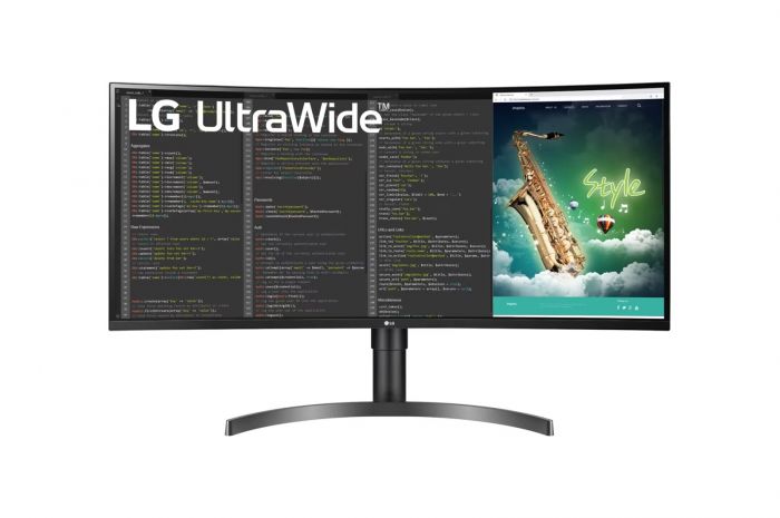 Монітор LG 35" 35WN75C-B 2xHDMI, DP, USB-C, MM, VA, 3440x1440, 21:9, sRGB 99%, CURVED, FreeSync, HAS, HDR10