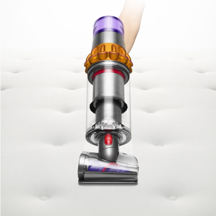 Пилосос DYSON безпровідний V15 Detect Absolute, 240 аВт, конт пил -0,76л, автон. робота до 60хв, вага-3,08кг, сірий-фіолетовий-помаранчевий, ДС394451-01