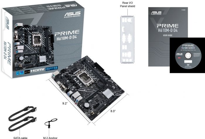 Материнcька плата ASUS PRIME H610M-D D4 s1700 H610 2xDDR4 M.2 HDMI D-Sub mATX