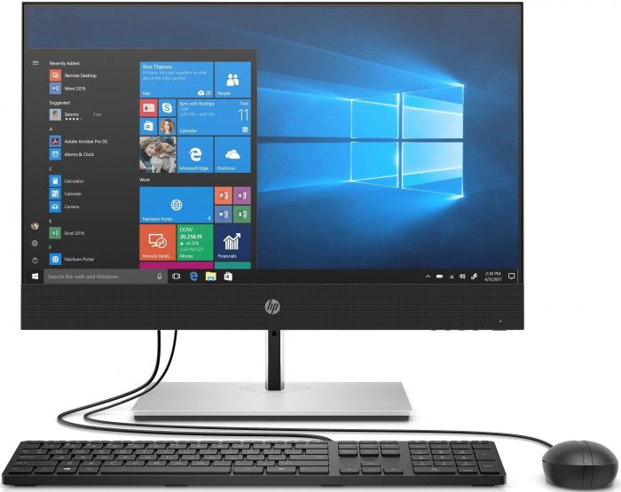 Комп'ютер персональний моноблок HP ProOne 440-G6 23.8" FHD IPS AG, Intel i3-10100, 8GB, F256GB+1TB, UMA, WiFi, кл+м, Win10P, чорний