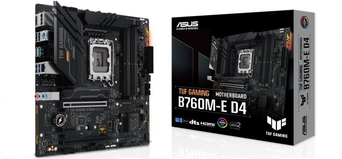 Материнcька плата ASUS TUF GAMING B760M-E D4 s1700 B760 4xDDR4 M.2 HDMI DP mATX