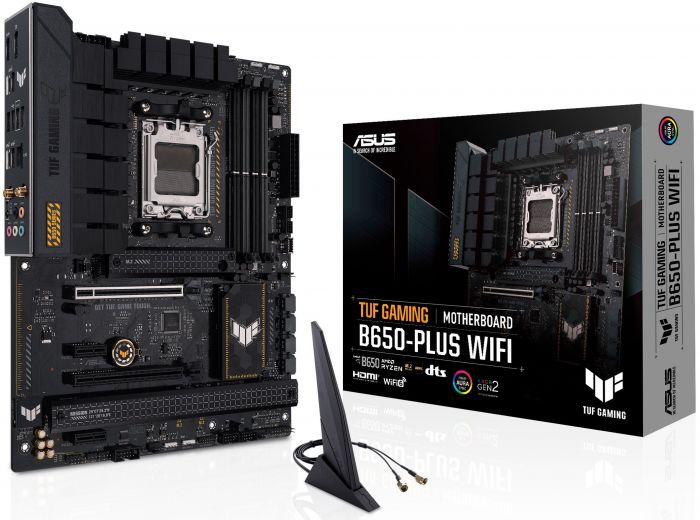 Материнcька плата ASUS TUF GAMING B650-PLUS WIFI sAM5 B650 4xDDR5 M.2 USB HDMI DP WiFi BT mATX