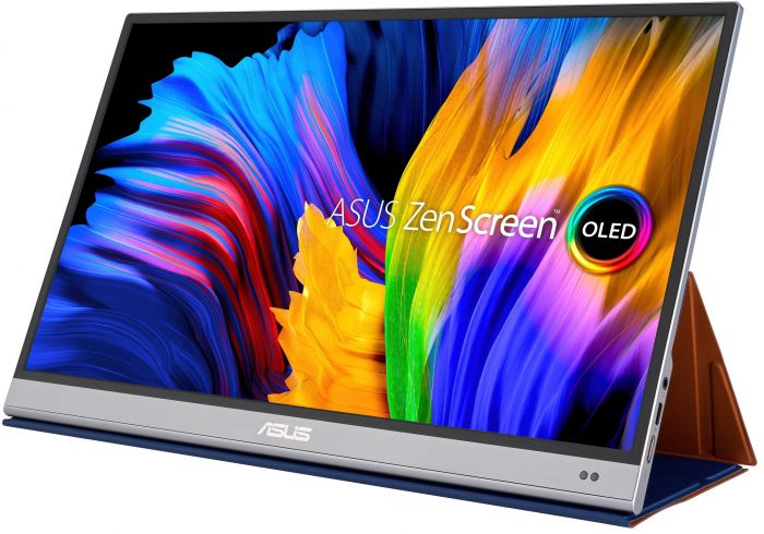 Монітор портативний Asus 15.6" ZenScreen MQ16AH mHDMI, 2xUSB-C, OLED, 1ms, DCI-P3 100%, HDR10, Cover