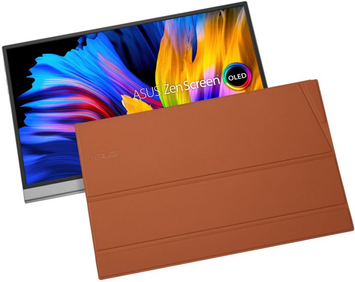 Монітор портативний Asus 15.6" ZenScreen MQ16AH mHDMI, 2xUSB-C, OLED, 1ms, DCI-P3 100%, HDR10, Cover