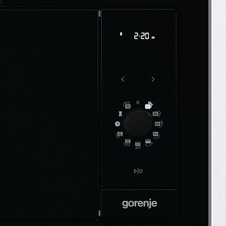 Мікрохвильова піч Gorenje вбудовувана Simplicity, 23л, міх. управл., 900Вт, гриль, дисплей, чорний