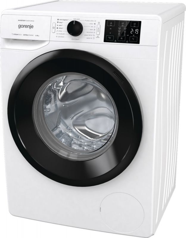 Пральна машина Gorenje фронтальна, 8кг, 1400, A+++, 55см, дисплей, пара, інвертор, білий