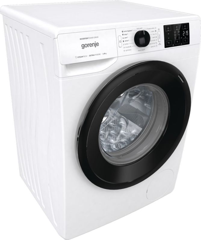 Пральна машина Gorenje фронтальна, 8кг, 1400, A+++, 55см, дисплей, пара, інвертор, білий