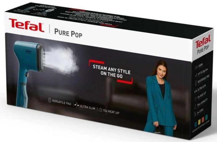 Відпарювач Tefal компактний PURE POP BLUE, 1300Вт, 70мл, постійна пара - 20гр, синій