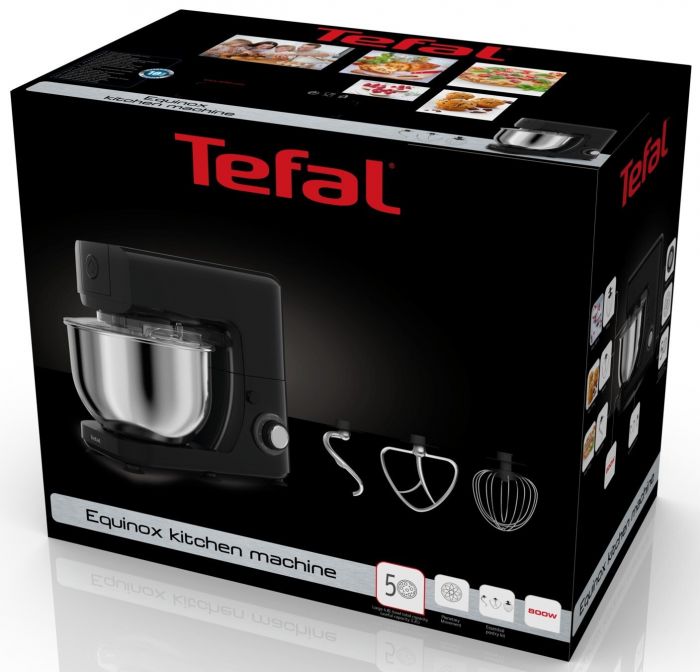 Кухонна машина Tefal MASTERCHEF ESSENTIAL, 800Вт, чаша-метал, корпус-метал+пластик, насадок-3, чорний