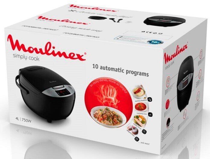 Мультиварка Moulinex Simply Cook, 750Вт, чаша-4л, кнопкове керування, пластик, чорний