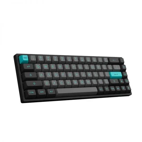 Клавіатура механічна Akko 3068B Plus Black&Cyan 68Key,CS Jelly Pink, BT/WL/USB-A, EN/UKR, RGB, Чорний