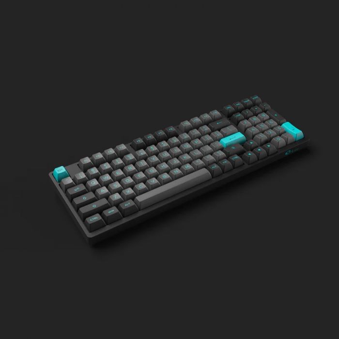 Клавіатура механічна Akko 3098B Black&Cyan 98Key, CS Jelly White, BT/WL/USB-A, Hot-swappable, EN/UKR, RGB, Чорний