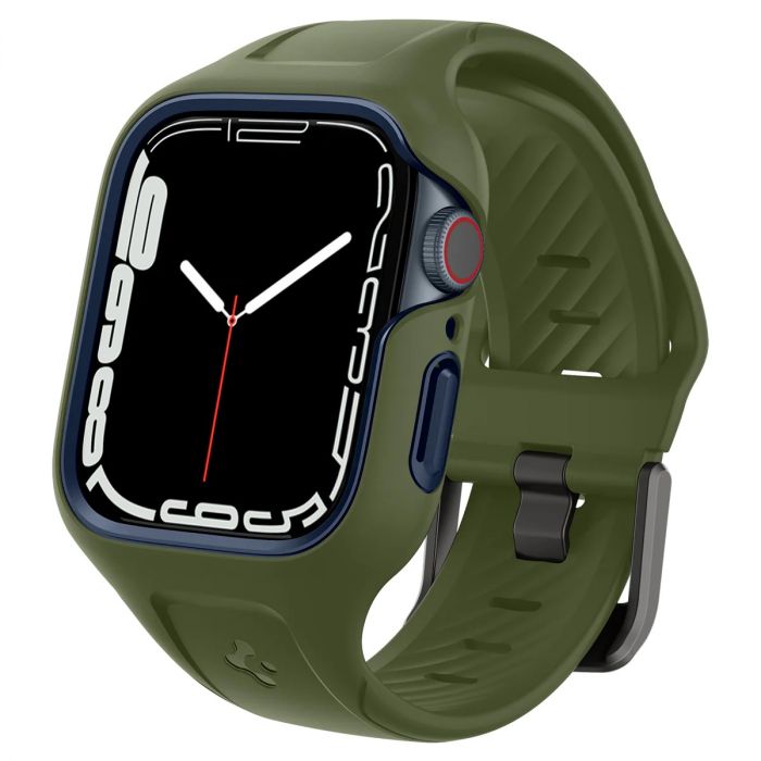 Чохол та ремінець 2в1 Spigen для Apple Watch 45mm Liquid Air Pro, Moss Green