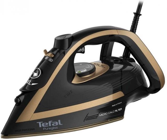 Праска Tefal PUREGLISS, 3000Вт, 270мл, паровий удар -280гр, постійна пара - 50гр, керам. підошва, чорно-мідний